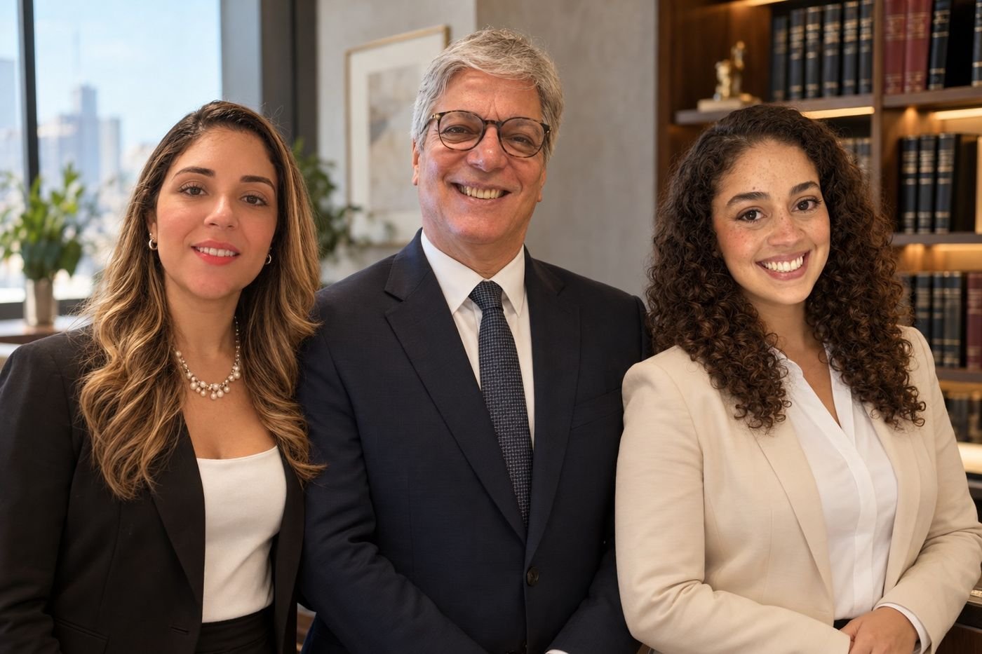 Equipe da SPM Advogados: Dr. Paulo Duarte, Fernanda Gomes e Maria Clara